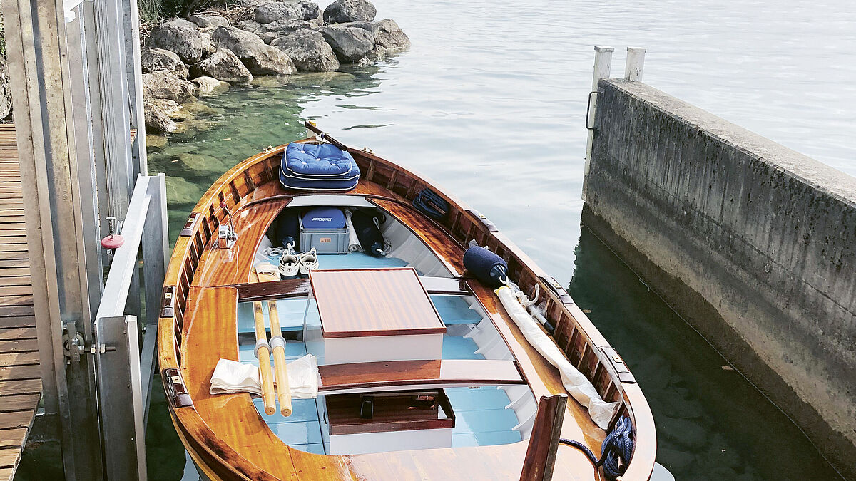 Ascenseur à bateau avec bateau lors de la mise en service à l’automne 2020.